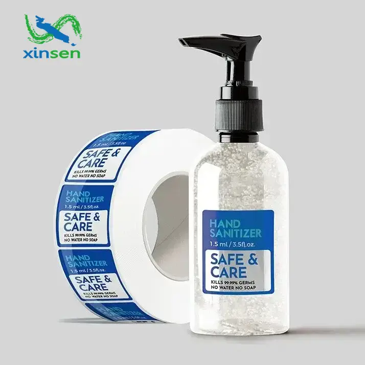 Waterdichte labels voor handdesinfecterend middel