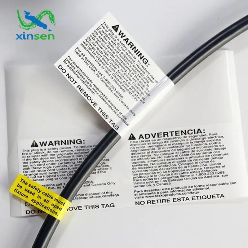 Huishoudelijke kabel waterdicht label